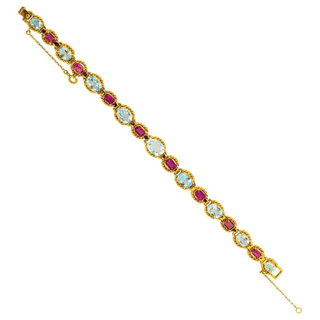 aquamarine rose gold bracelet