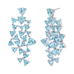 Aquamarine Puzzle Earrings 18k White Gold by Karma El Khalil