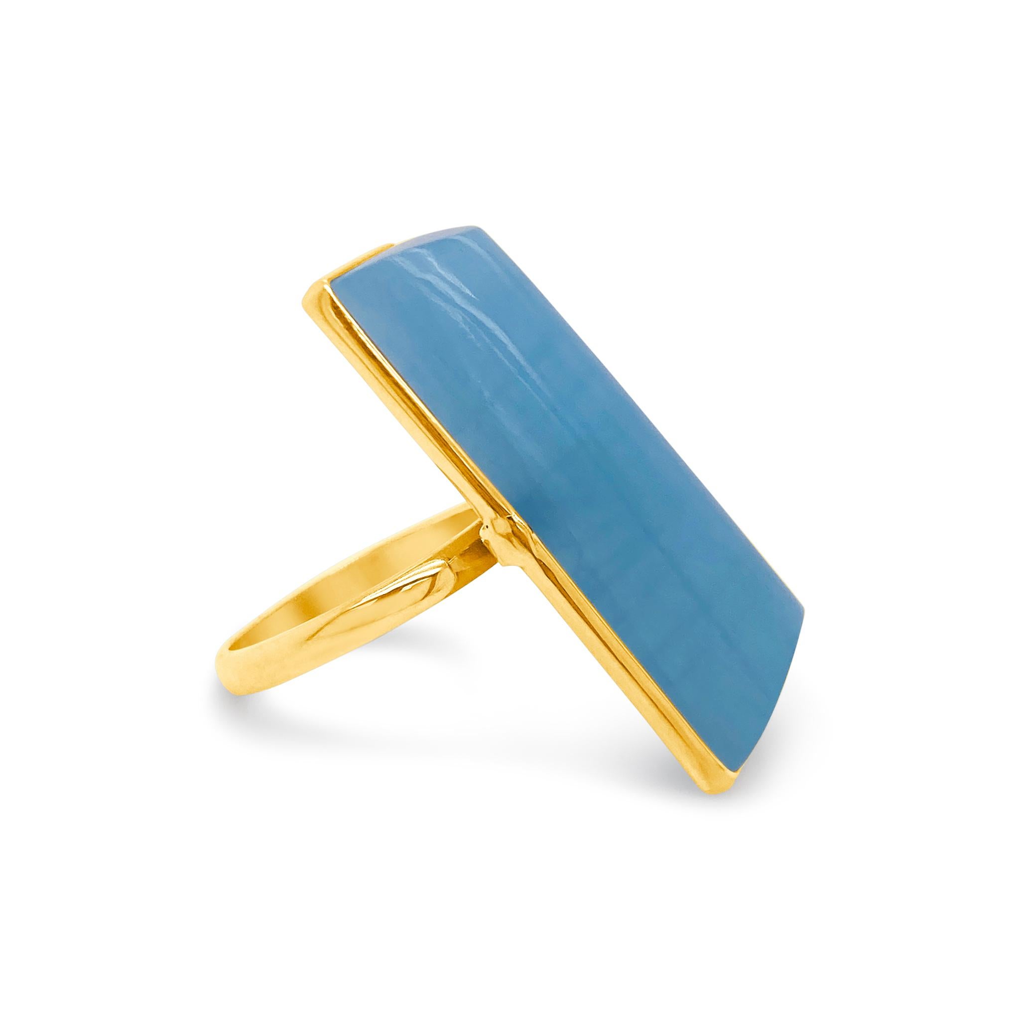 Tresor Beautiful Ring feature 39.65 total carats of Aquamarine. The Ring are an ode to the luxurious yet classic beauty with sparkly gemstones and feminine hues. Their contemporary and modern design make them perfect and versatile to be worn at any