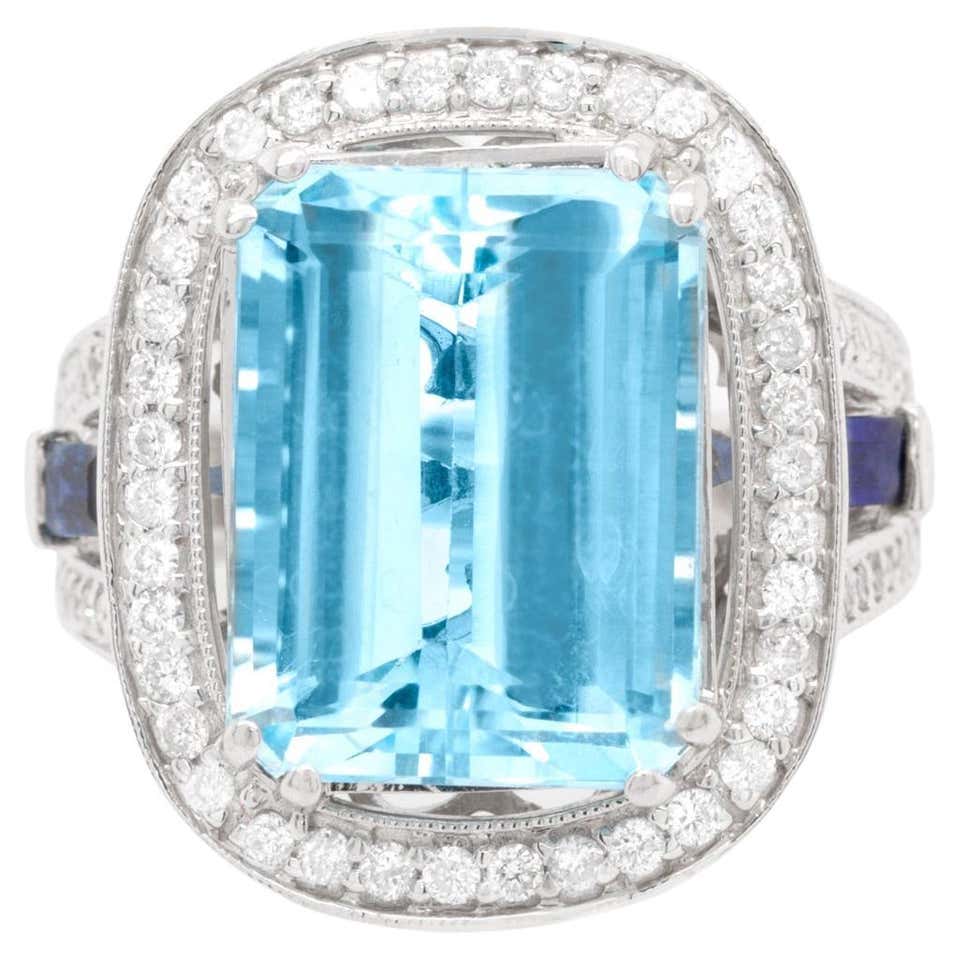 Vintage 24 Carat Aquamarine Ring at 1stDibs | 24 carat ring, 3 carat ...