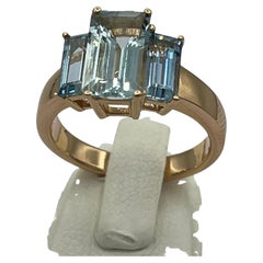 Aquamarine Ring 18 K Rose Gold