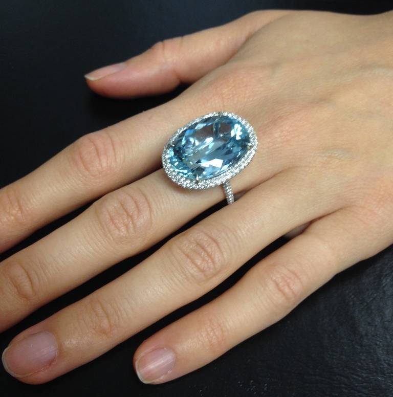 Aquamarine Ring Carats Oval at 1stDibs