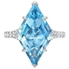 Aquamarine Ring 4.74 Carat Shield