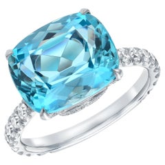 Aquamarine Ring 5.11 Carat Cushion