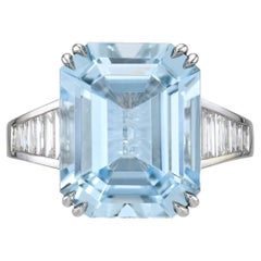 Aquamarine Ring 8.01 Carat Emerald Cut
