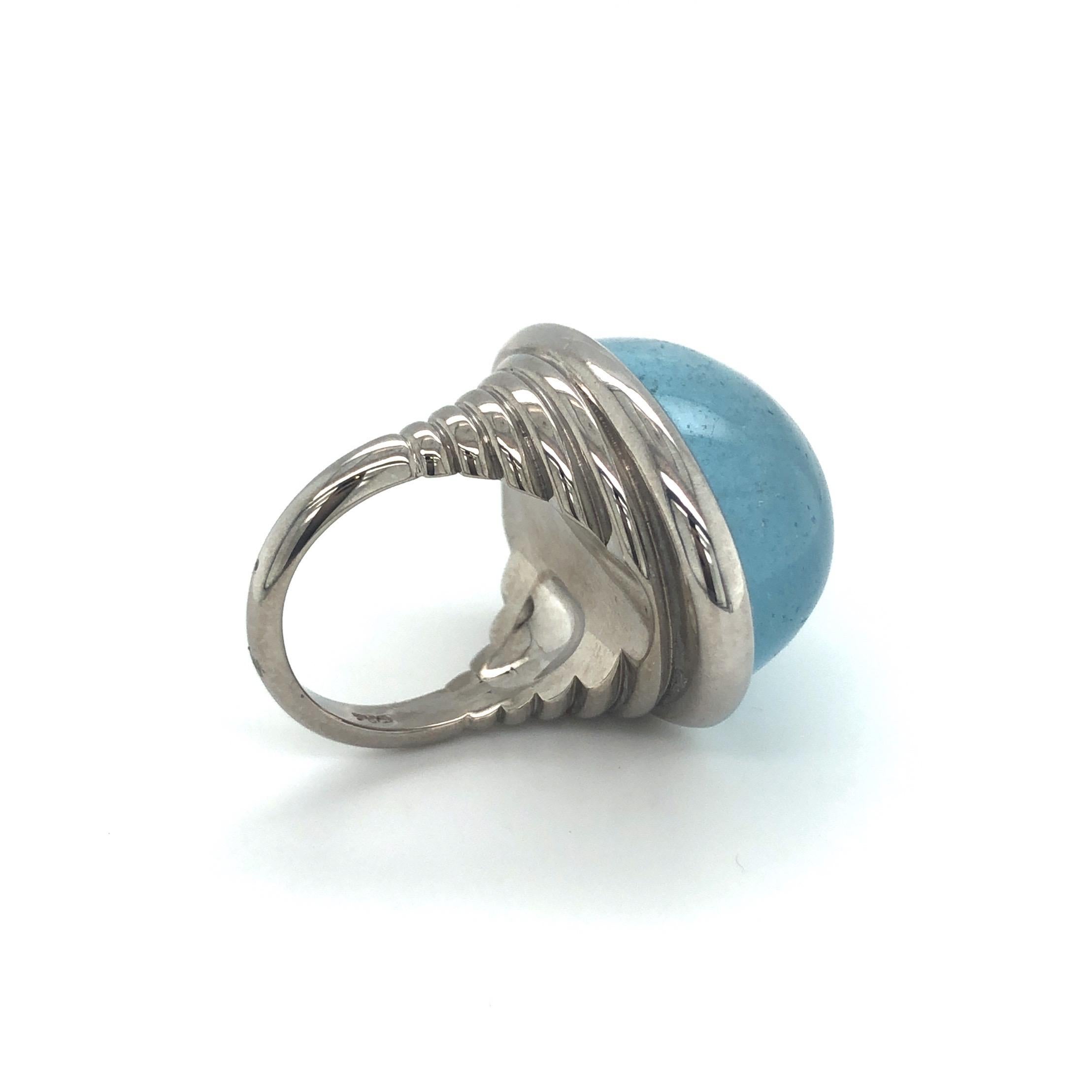 cabochon aquamarine ring