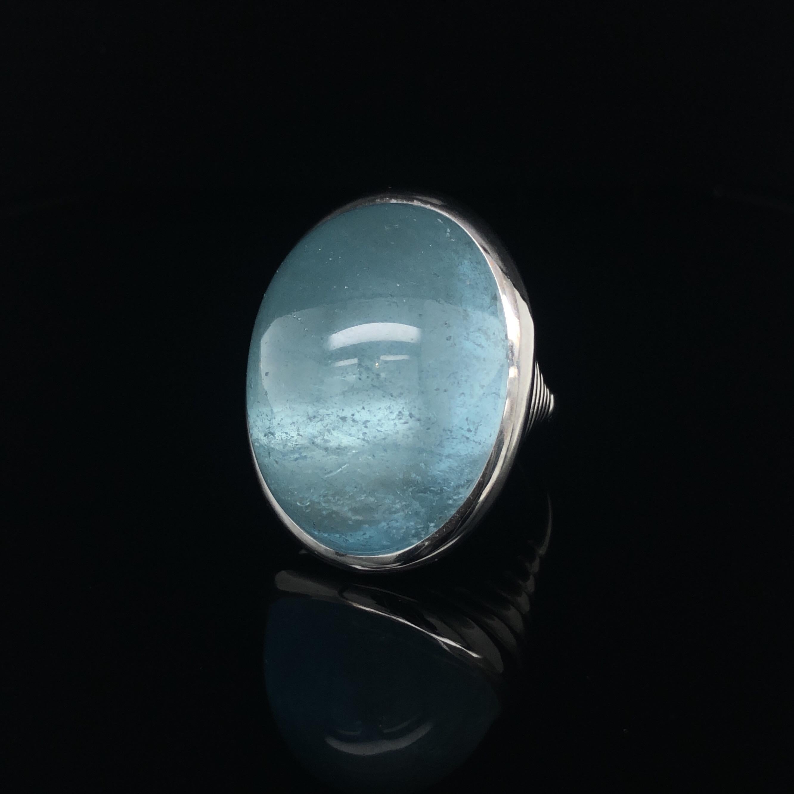 aquamarine cabochon ring