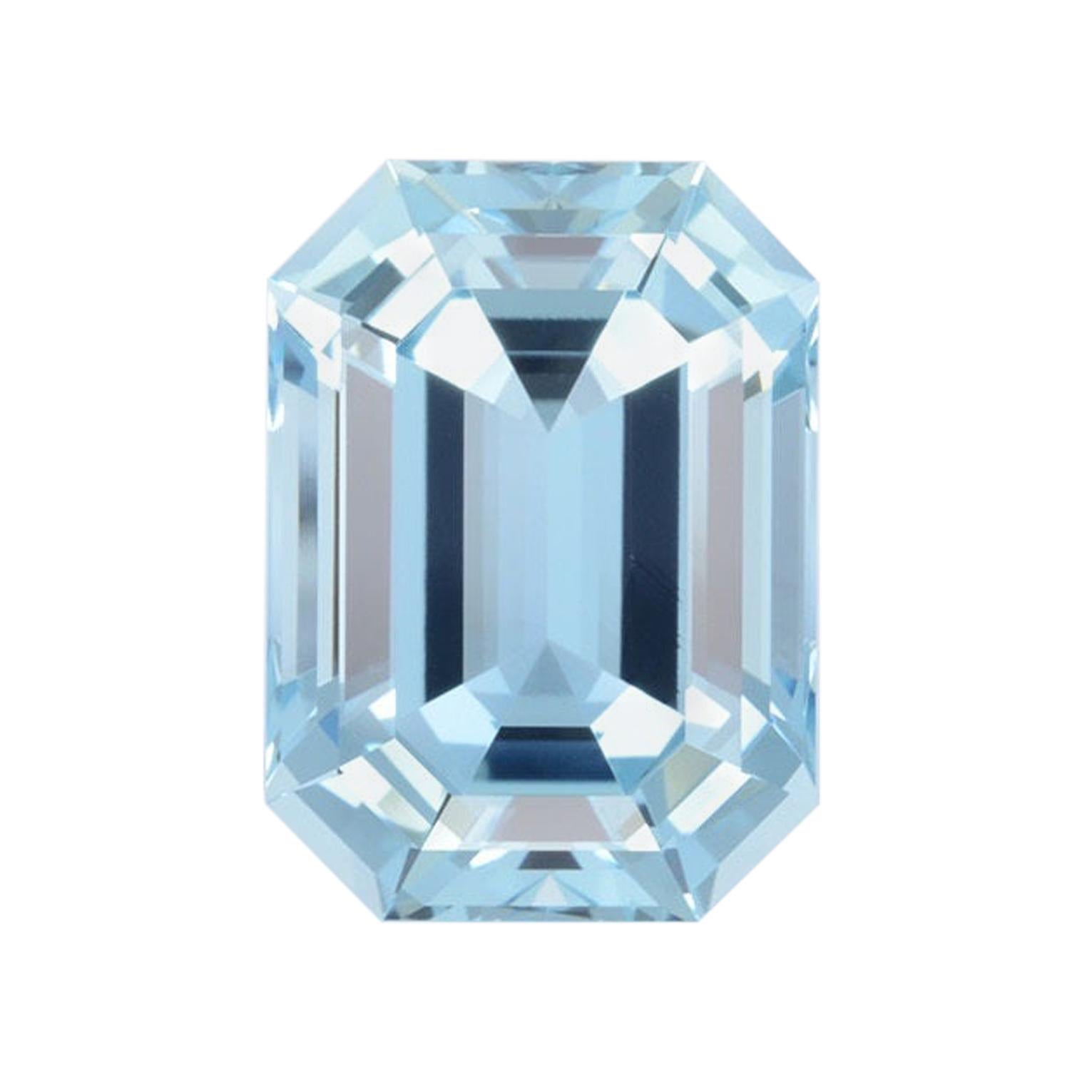 Aquamarine Ring Gem 13.11 Carat Emerald Cut Loose Gemstone