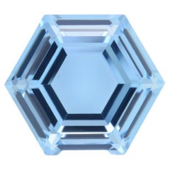 Aquamarine Ring Gem 6.54 Carat Hexagon Loose Gemstone