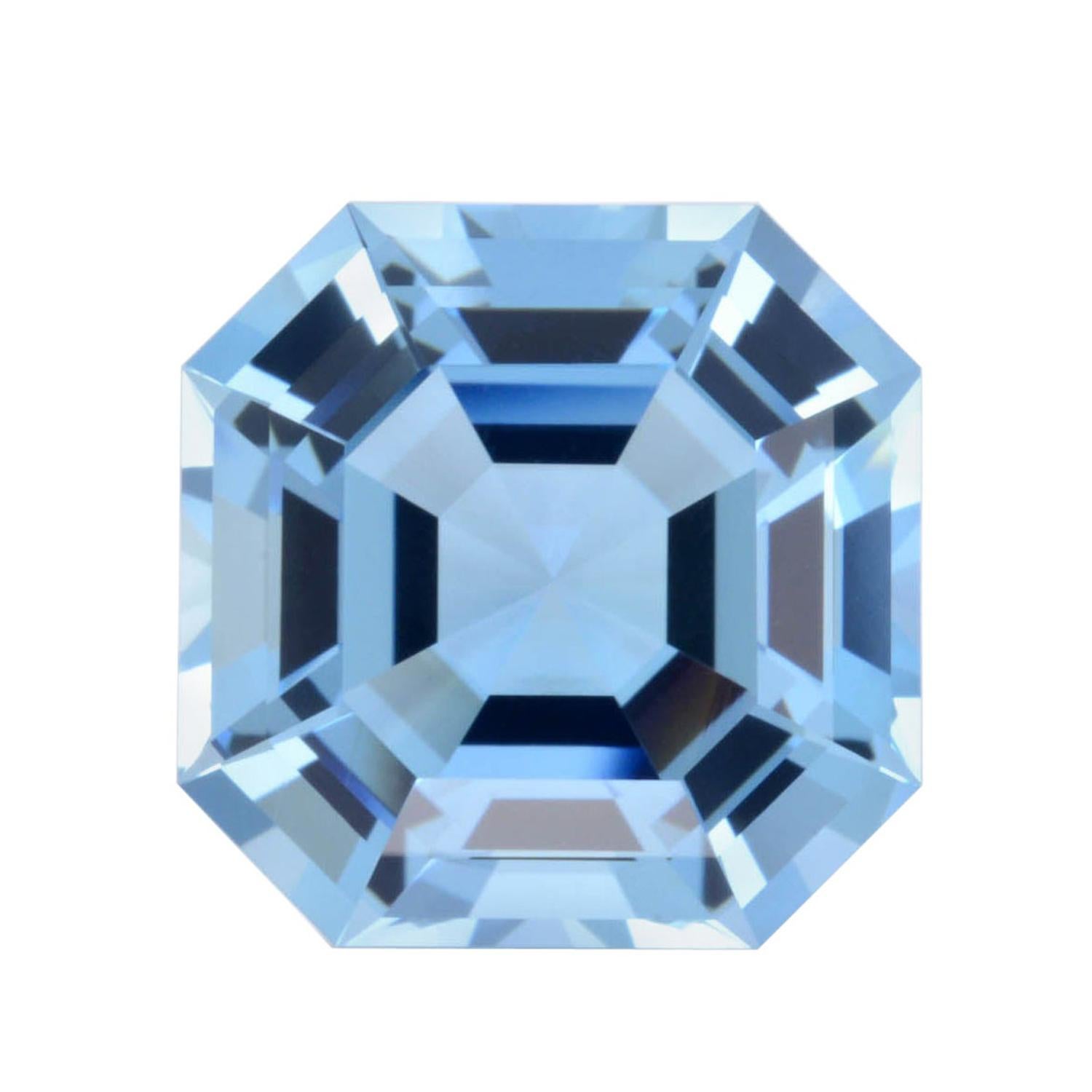 Aquamarine Ring Gem 9.96 Carat Square Octagon Loose Gemstone