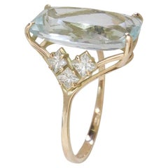 Certified 4.28 Carat Aquamarine Diamond -woman ibiza Cocktail Ring