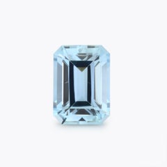 Aquamarine Ring Loose Stone 1.85 Carat Unmounted Emerald Cut Gemstone