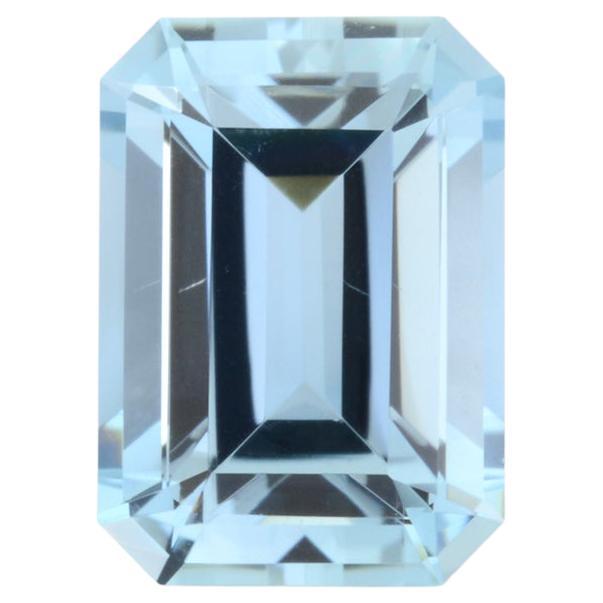 Aquamarine Ring Loose Stone 1.85 Carat Unmounted Emerald Cut Gemstone For Sale
