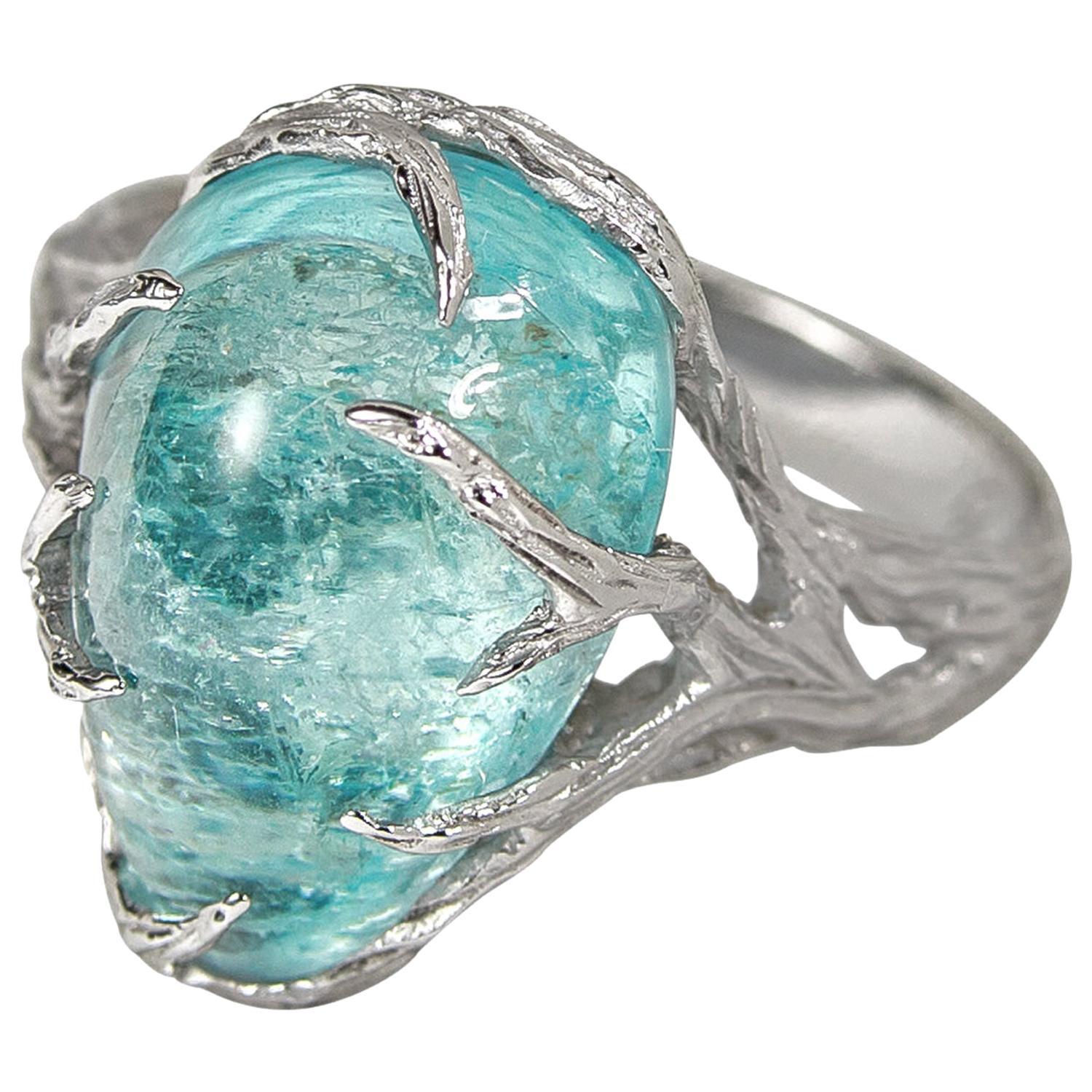 Aquamarine Ring White Gold 14K Unisex Men's Paraiba Blue Gem St Valentine's  Gift For Sale at 1stDibs | aquamarine men's ring, mens aquamarine ring