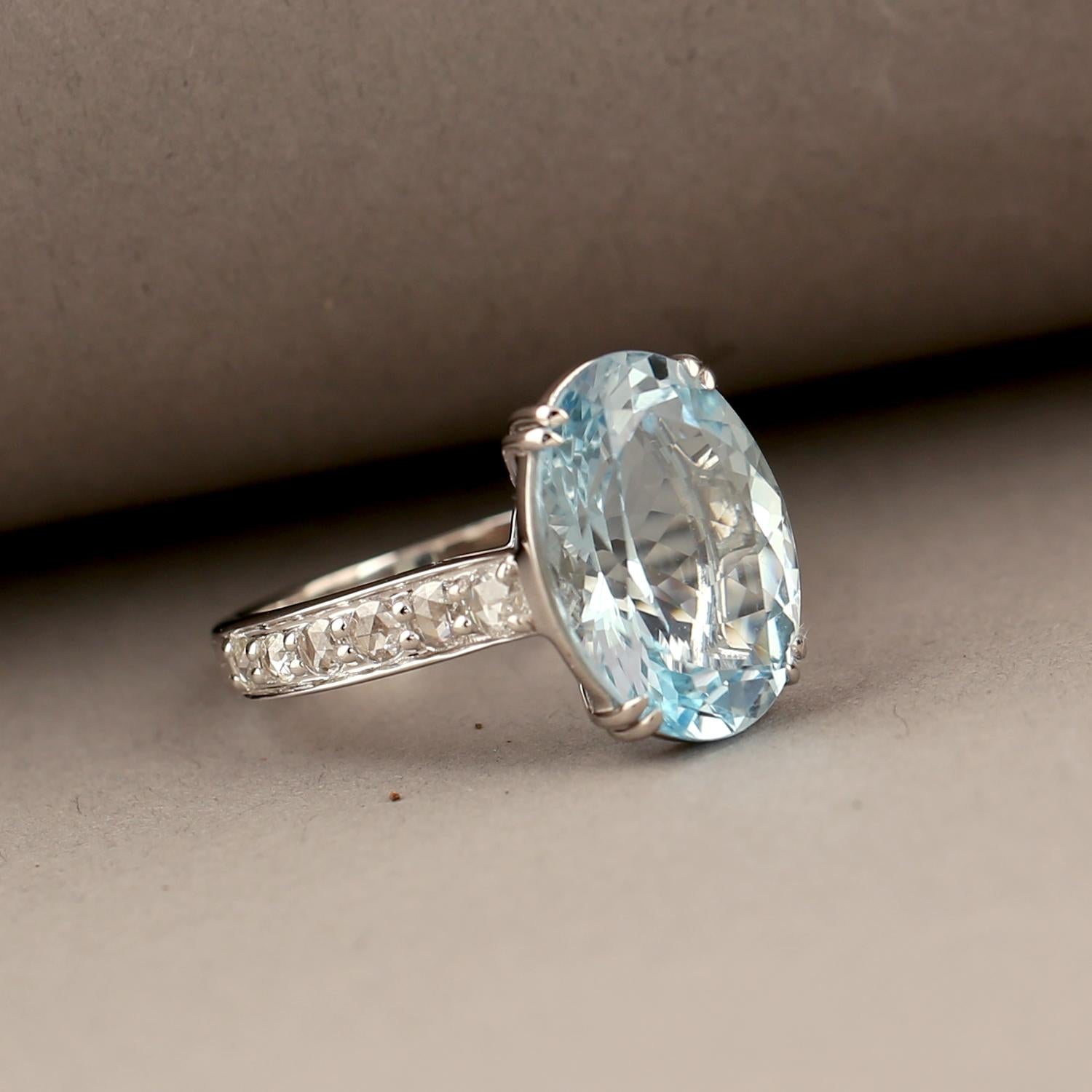 18KT:4.760g,D:0.39ct, Aqua:6.43ct,