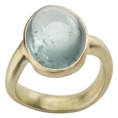 Aquamarine Ring with Wavy Shank