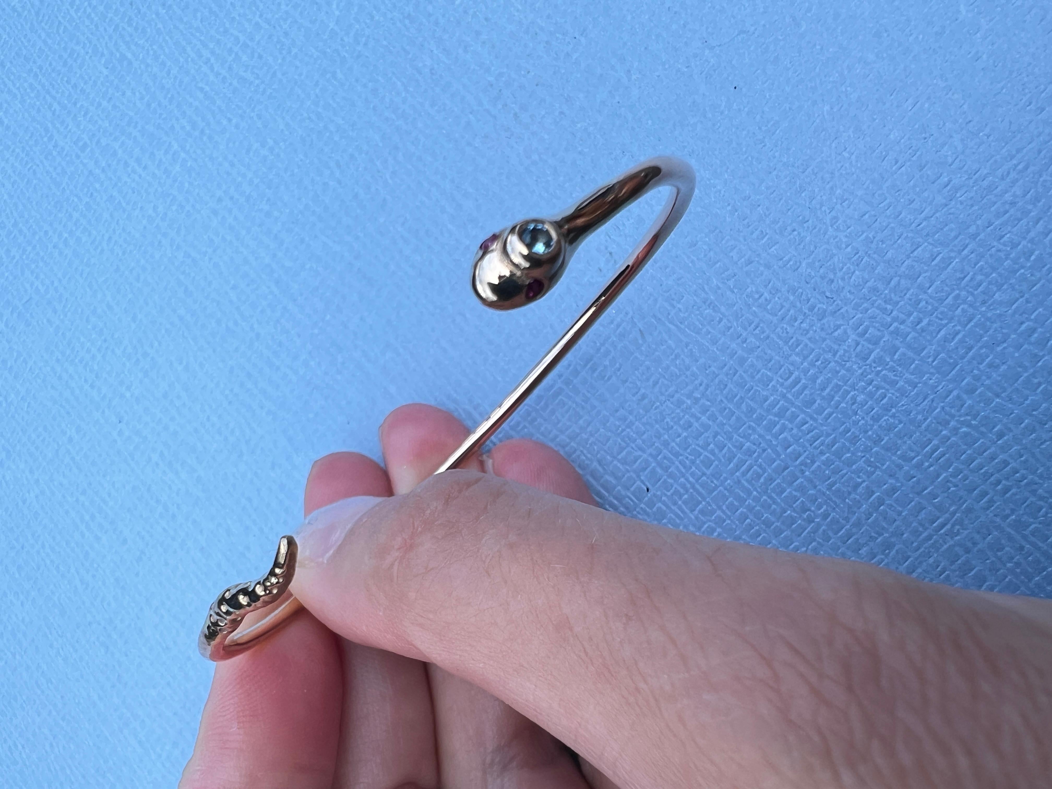 Bracelet jonc serpent de style victorien en vente 2