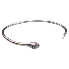 Aguamarina Rubí  Pulsera brazalete serpiente estilo victoriano Bronce J DAUPHIN