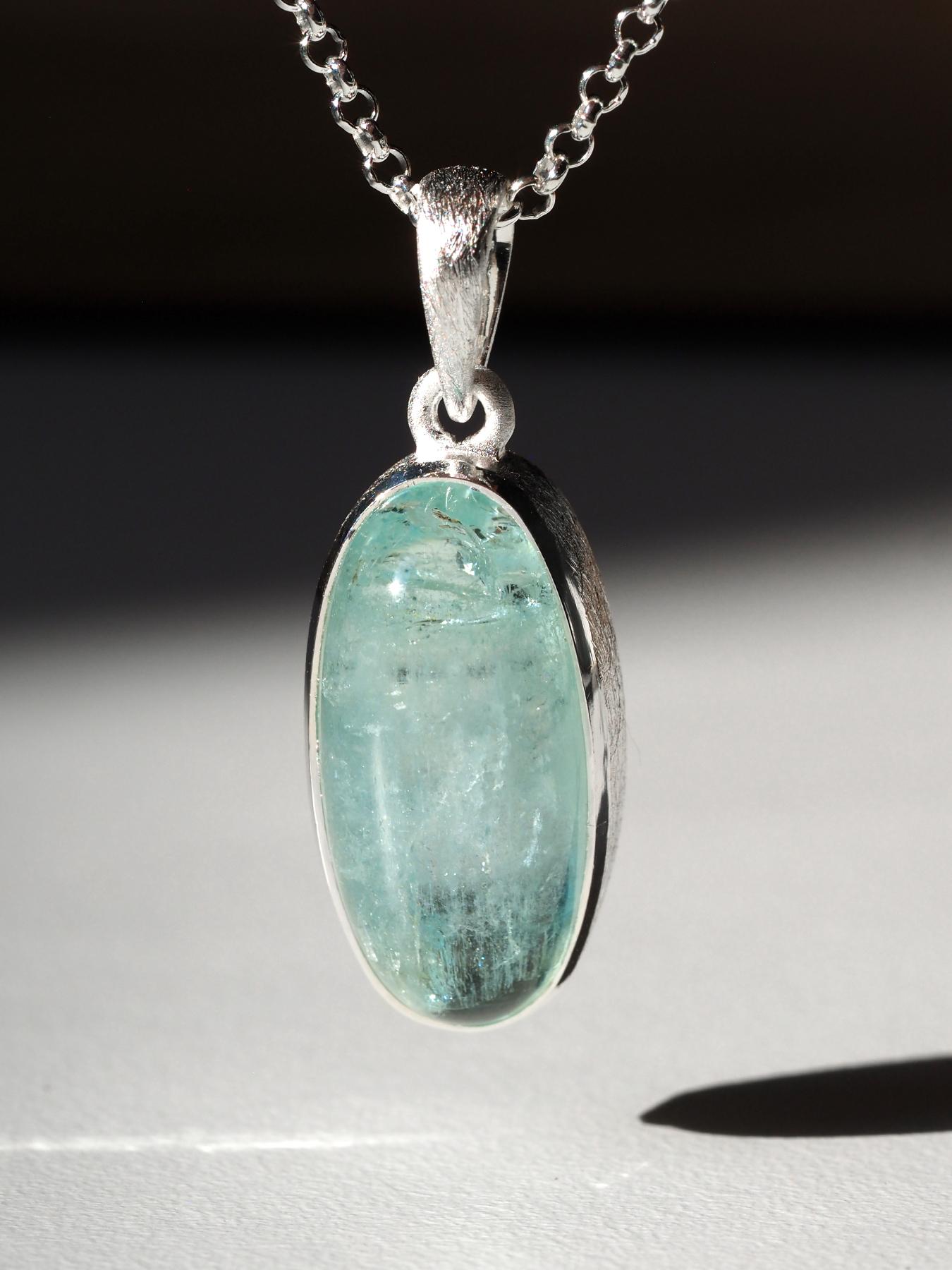 Aquamarine silver pendant 25027 Artesano en venta