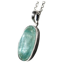 Aquamarine silver pendant 25027