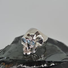 Aquamarine Skull Ring