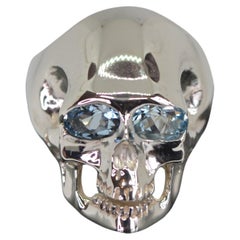 Aquamarine Skull Ring