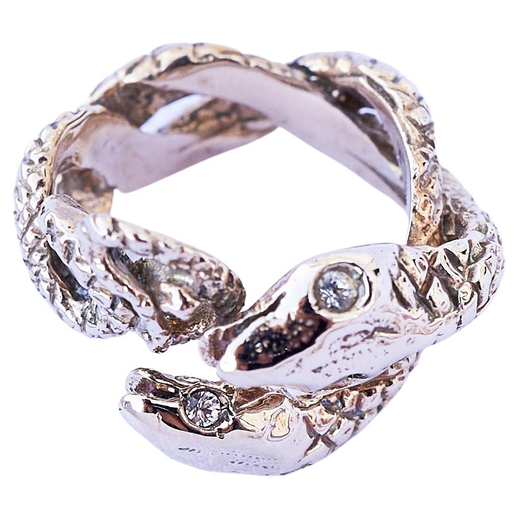 Aquamarine Snake Ring Cocktail Ring Bronze J Dauphin For Sale