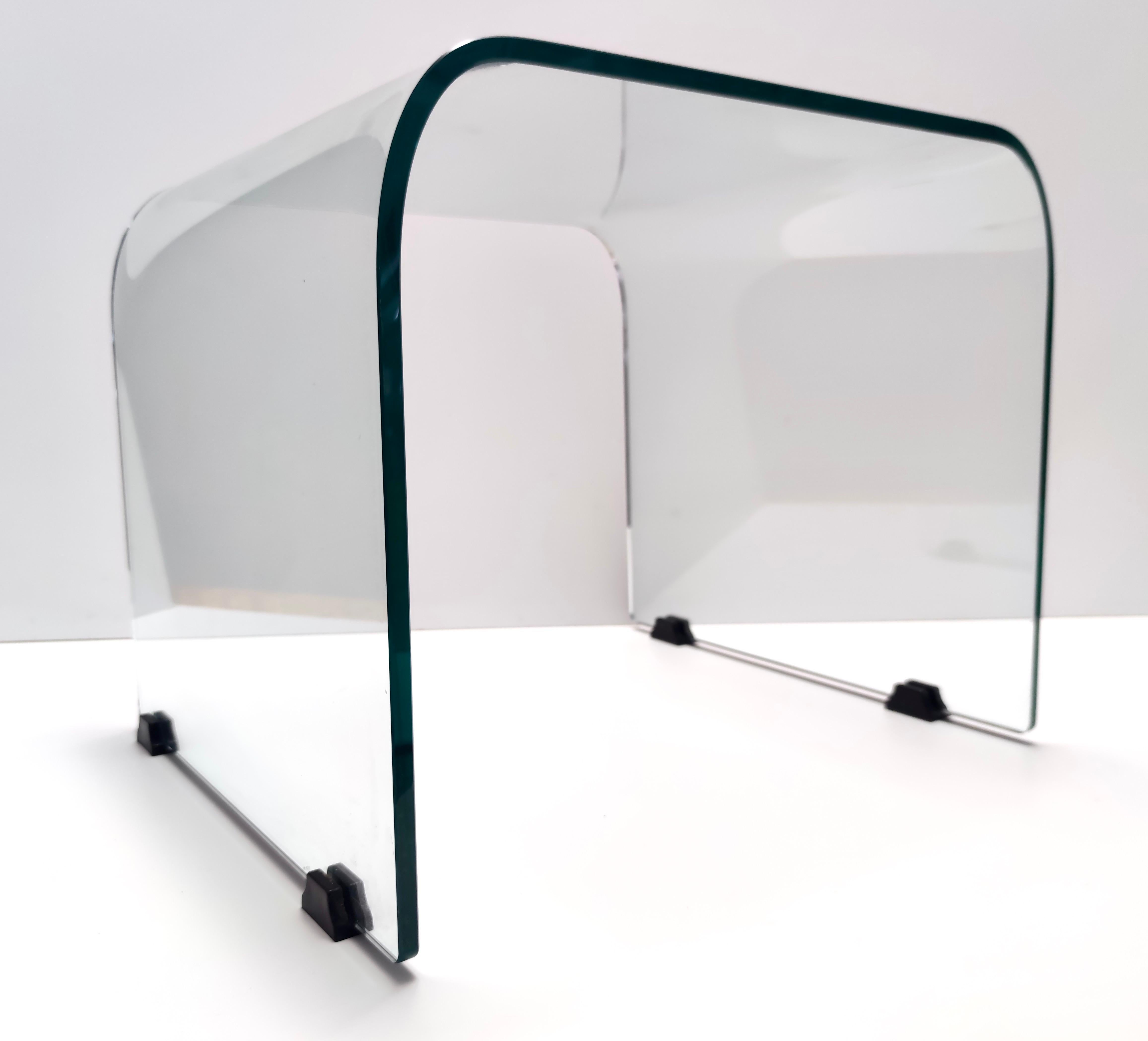 Table basse carrée aigue-marine attribuée à Pietro Chiesa pour Fontana Arte Excellent état - En vente à Bresso, Lombardy