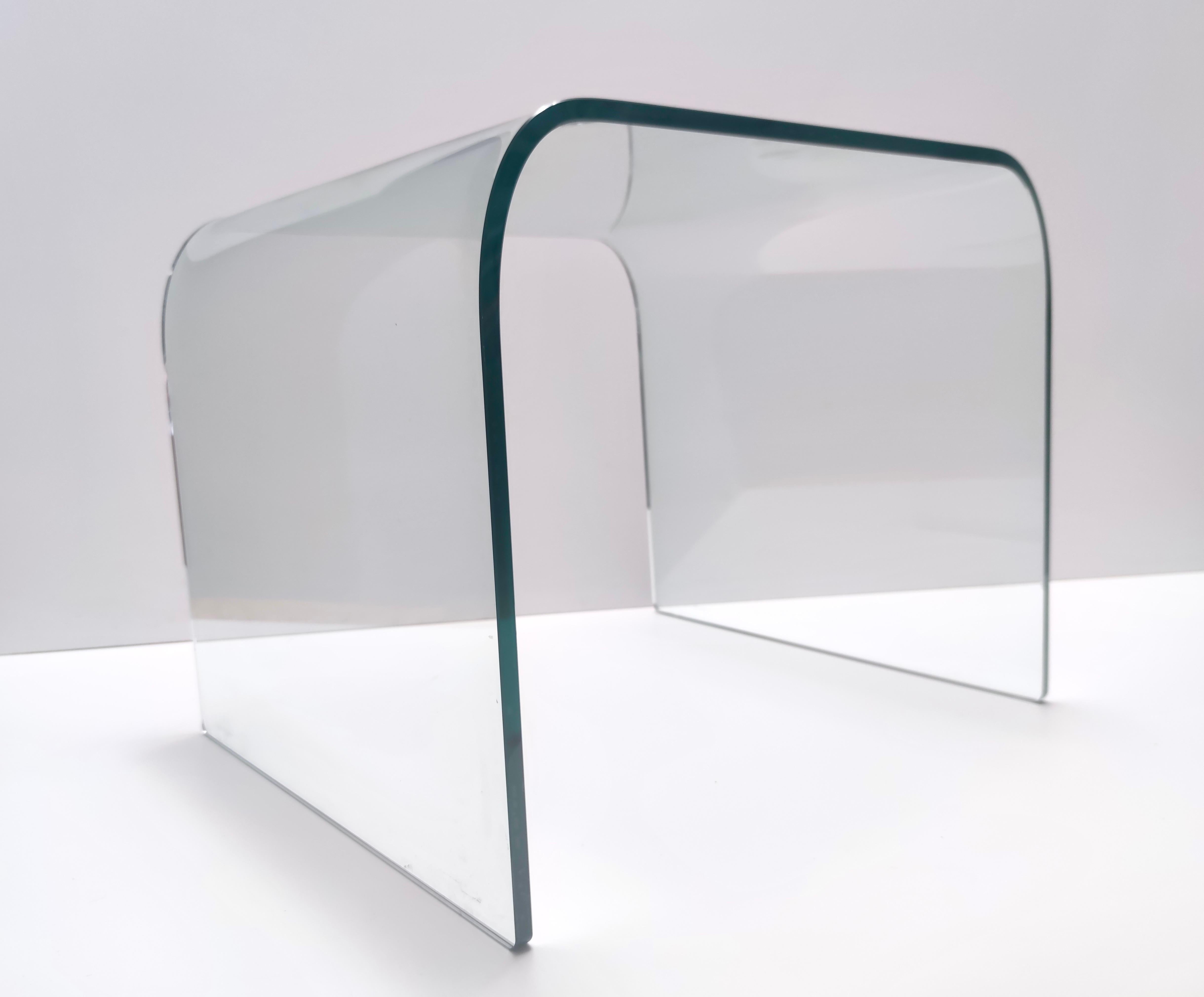 Fin du 20e siècle Table basse carrée aigue-marine attribuée à Pietro Chiesa pour Fontana Arte en vente