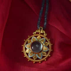 Emma Chapman Aquamarine Pendant in 24ct Gold Vermeil, Artisan Design