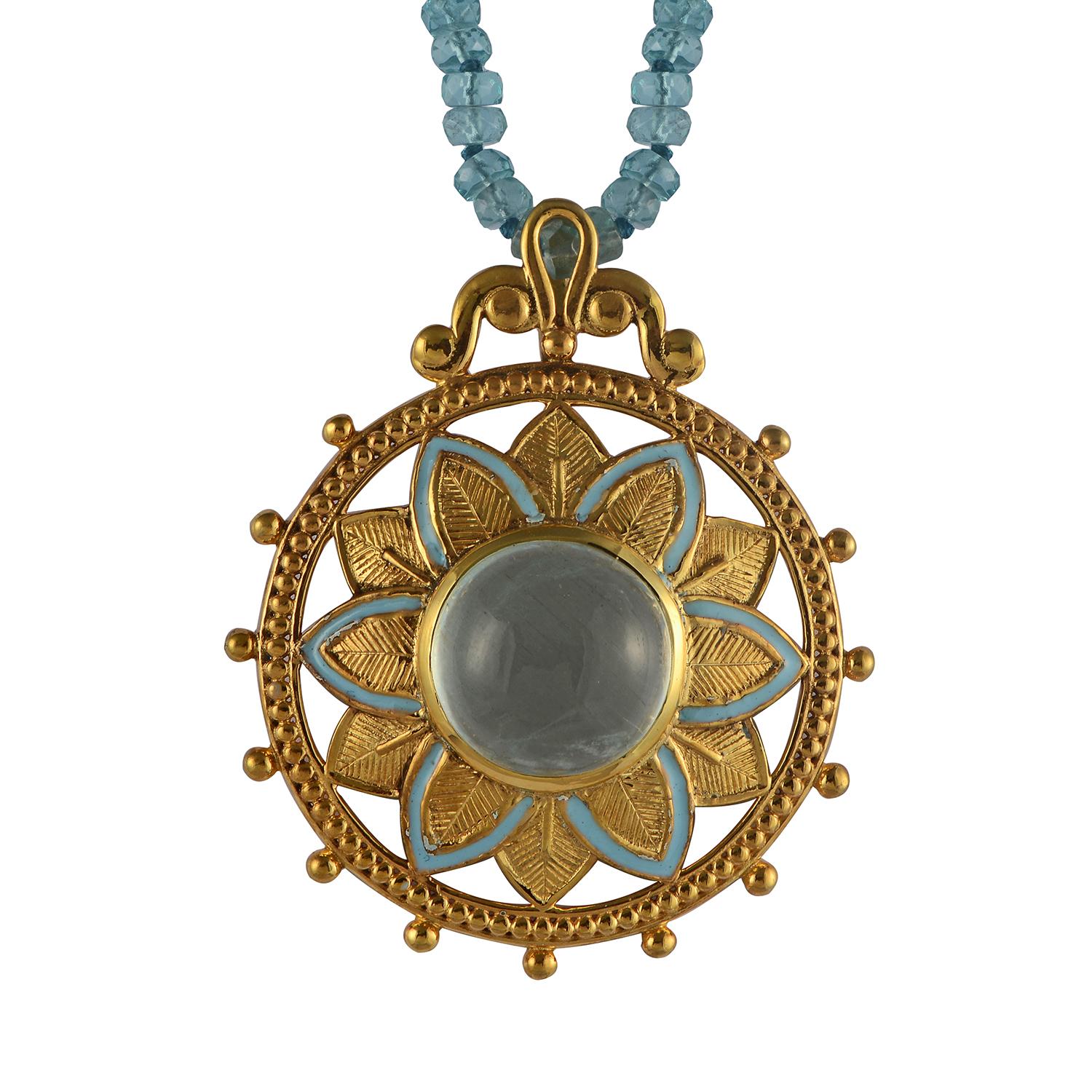 statement aquamarine necklaces