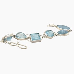 Bracelet aigue-marine et argent sterling
