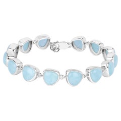 Pulsera de aguamarina 25,8 quilates Plata