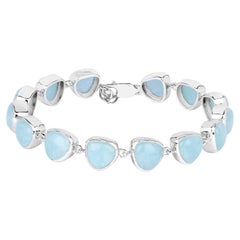 Aquamarine Strand Bracelet 25.8 Carats Silver