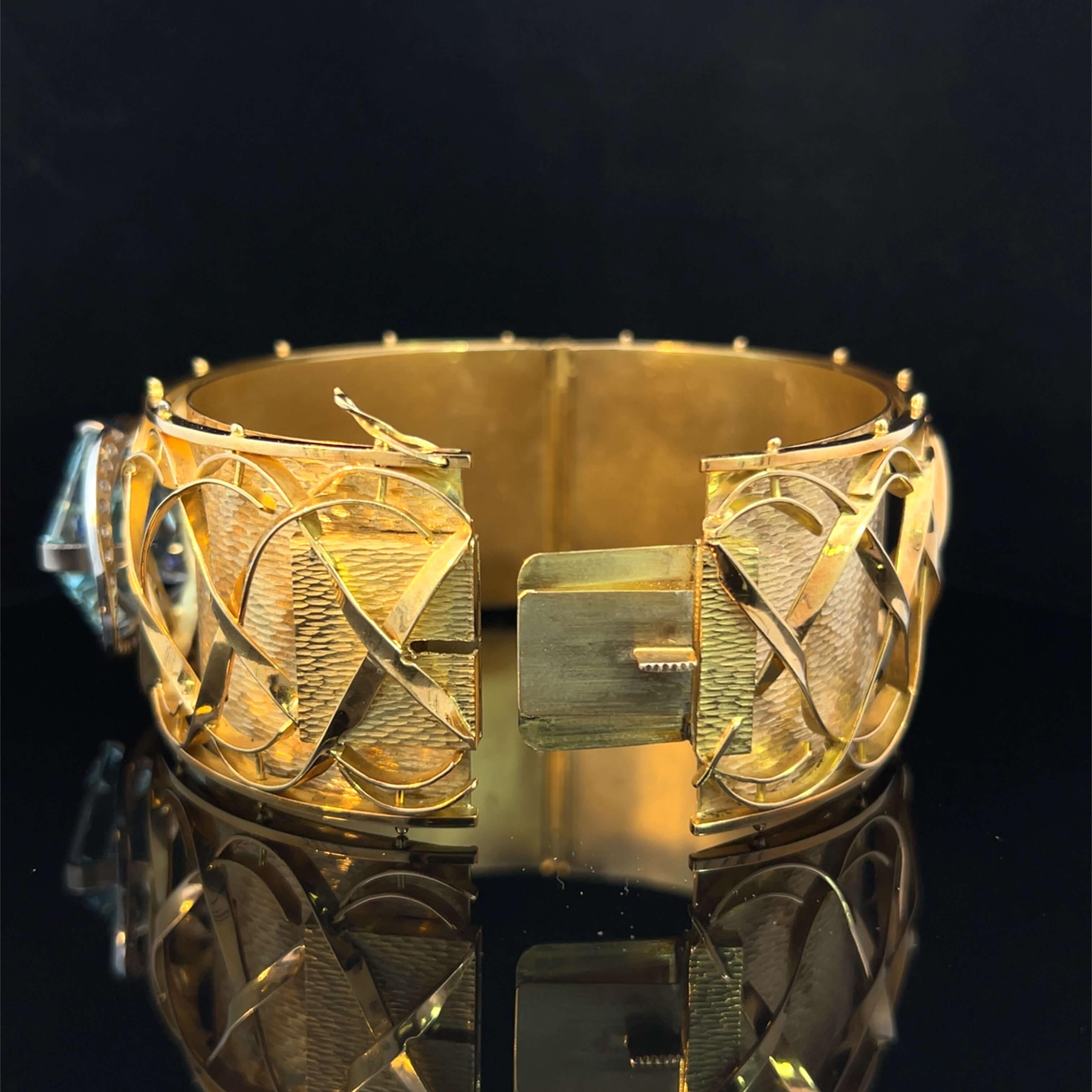 Bracciale con acquamarina, tanzanite e diamanti Circa 1980 In condizioni buone in vendita a ADELAIDE, SA
