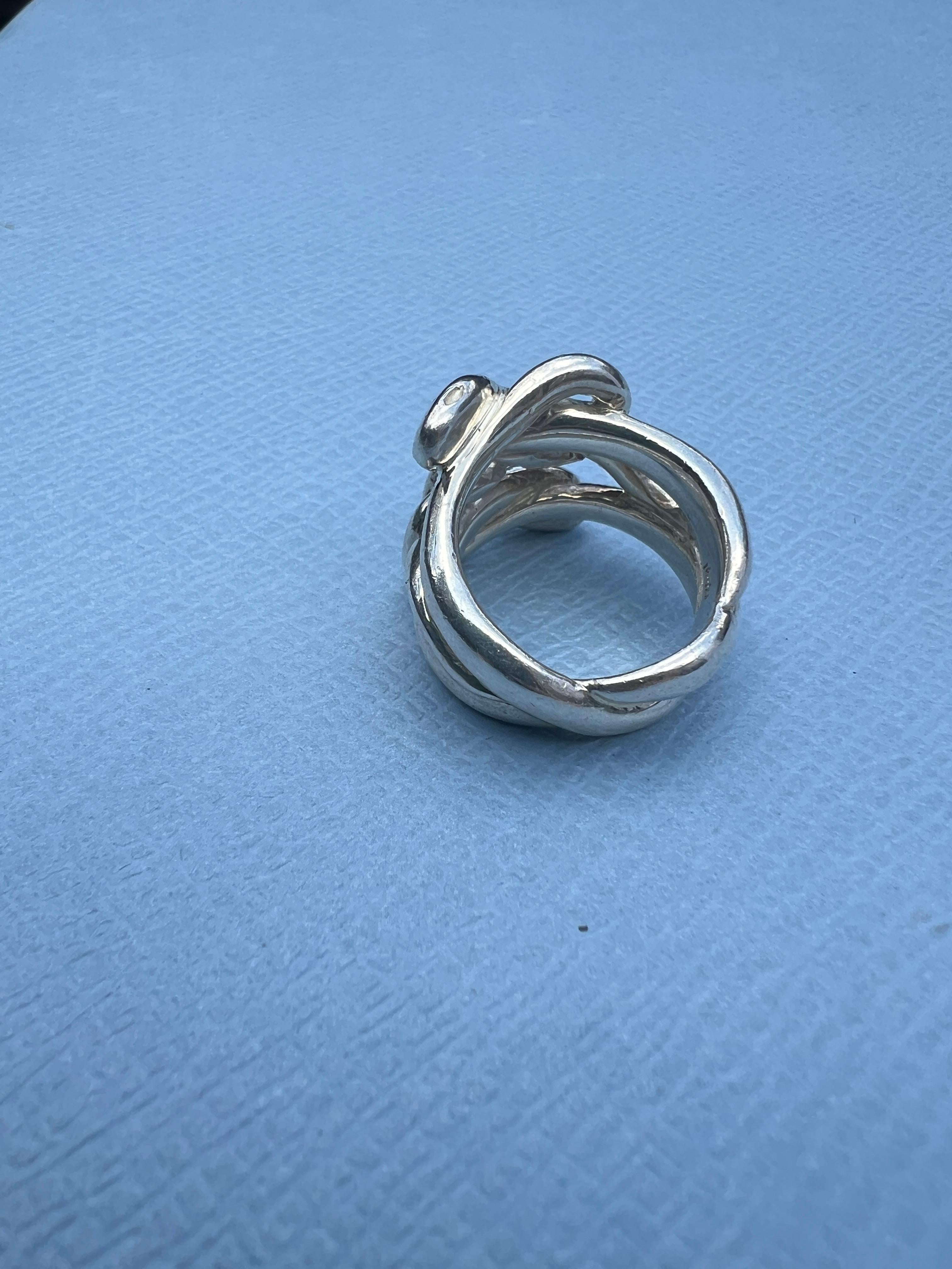 Anillo de cóctel de serpiente con marqués de tanzanita y aguamarina Plata J DAUPHIN 1