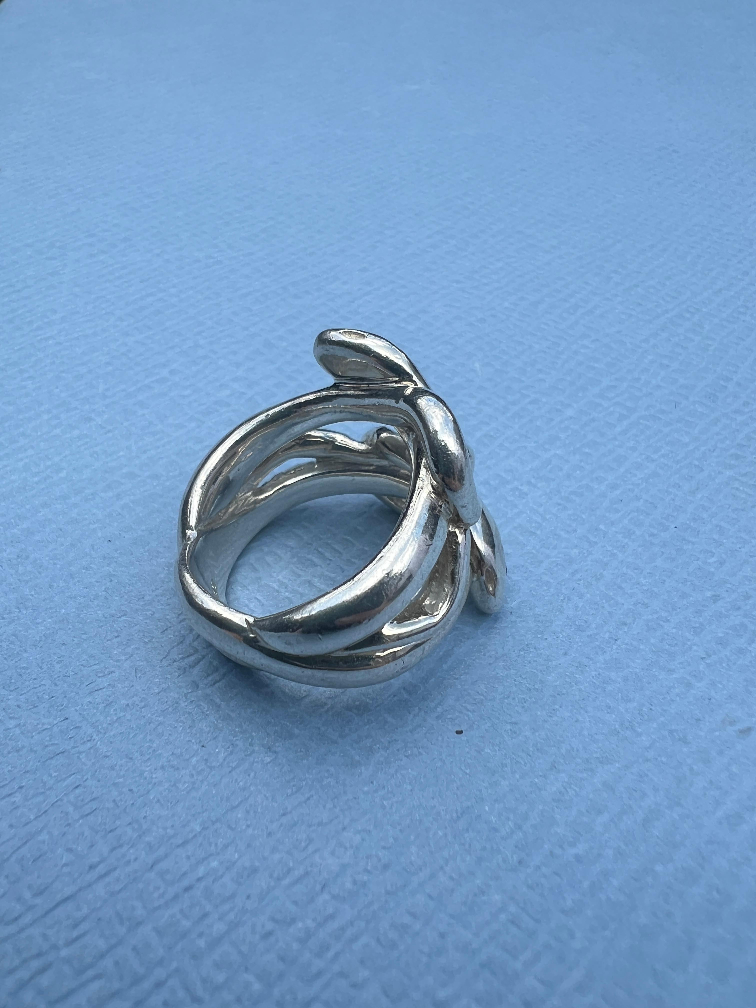 Anillo de cóctel de serpiente con marqués de tanzanita y aguamarina Plata J DAUPHIN 2