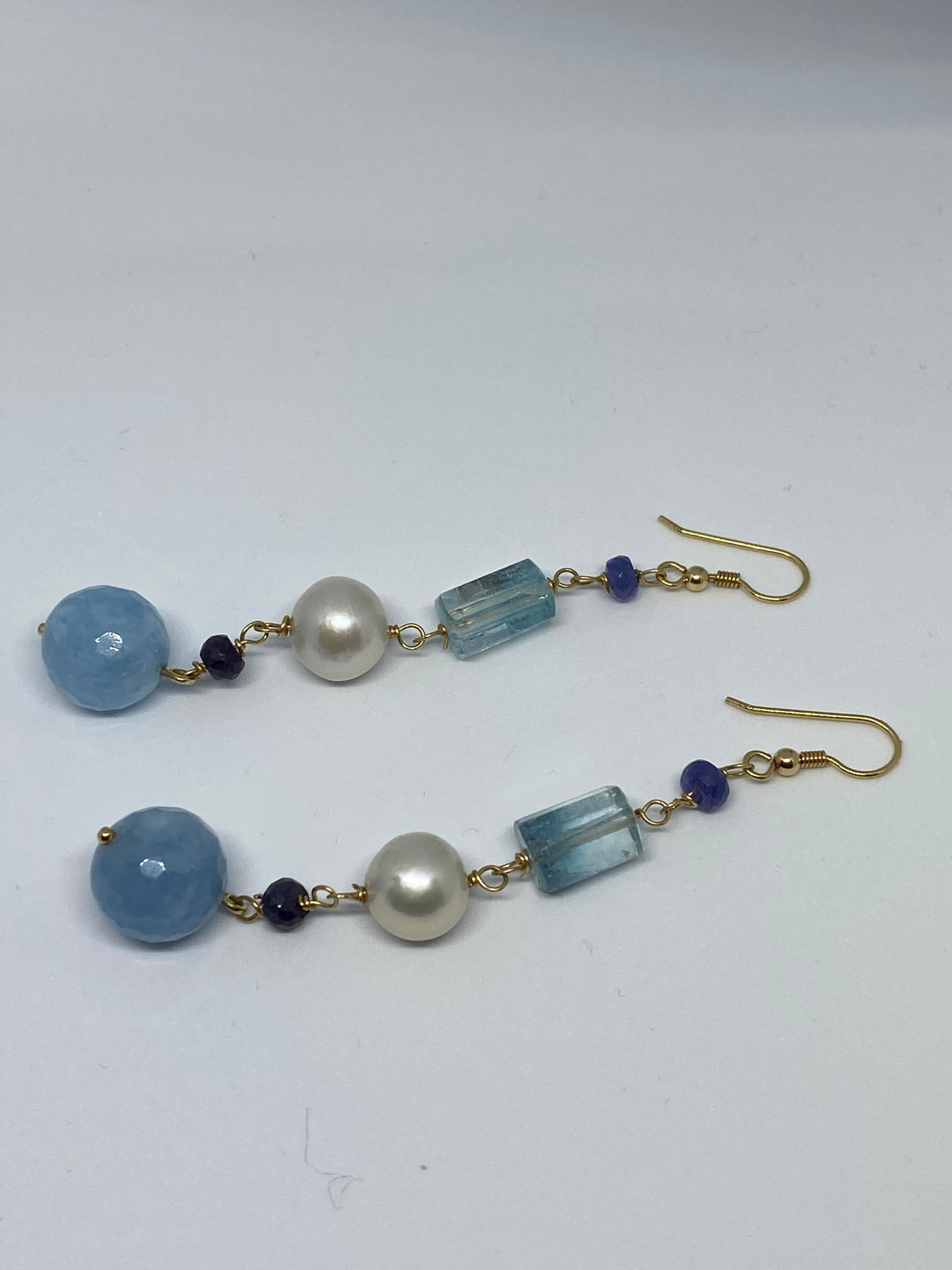 aquamarine statement earrings