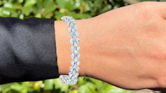 Aquamarin-Tennisarmband 14,1 Karat Sterling Silber
