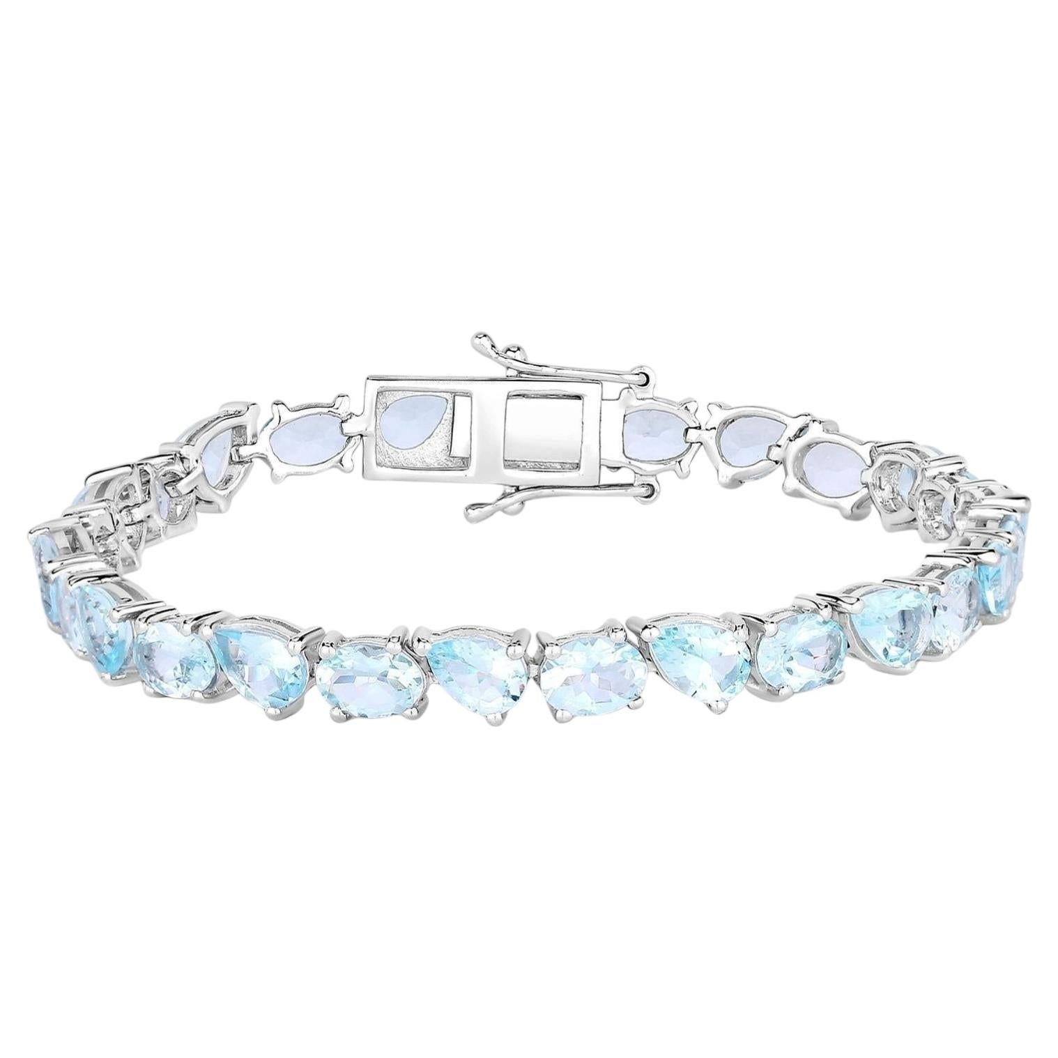 Pulsera de aguamarina 16.1 quilates Plata de Ley en venta