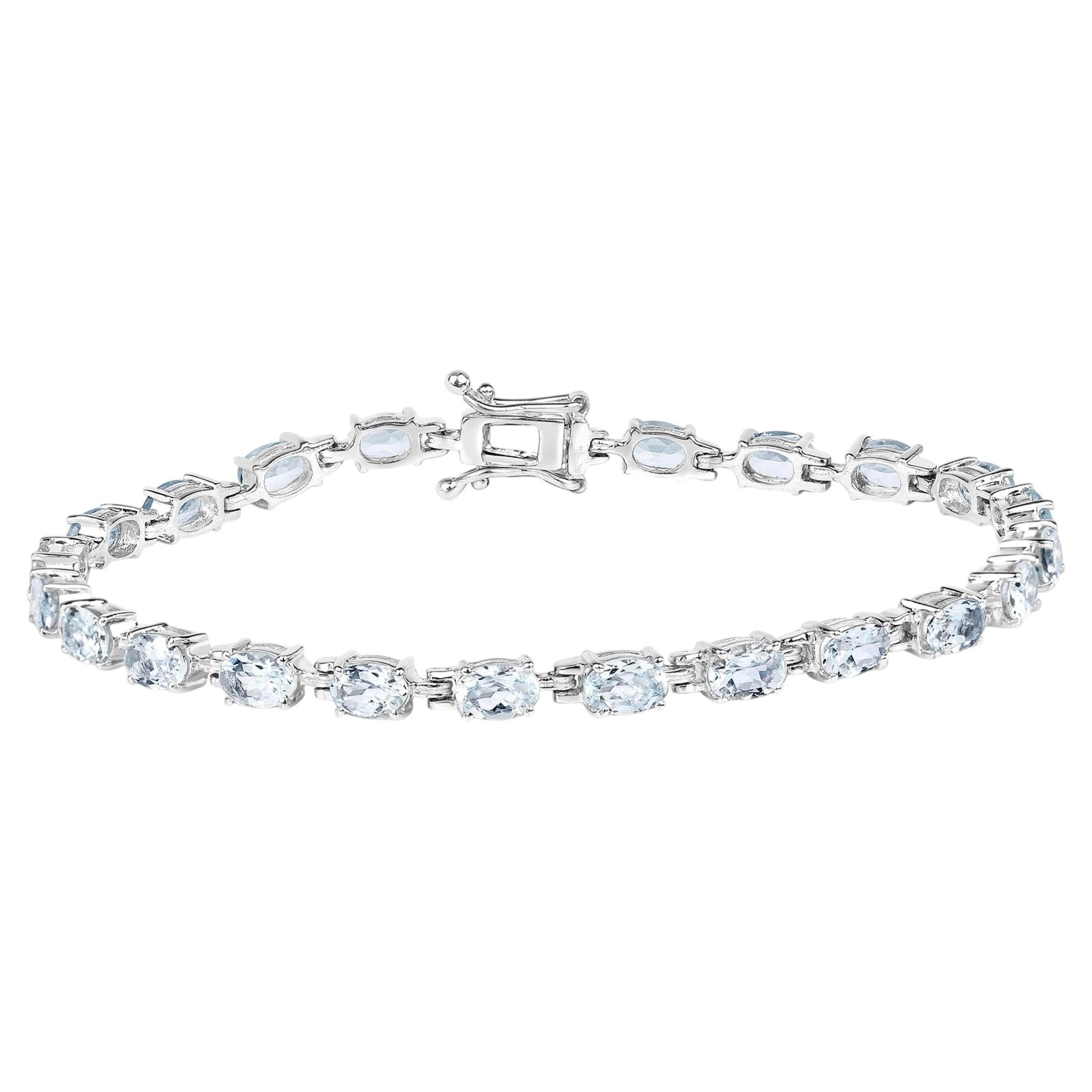 Pulsera de aguamarina 8.78 quilates Plata de Ley
