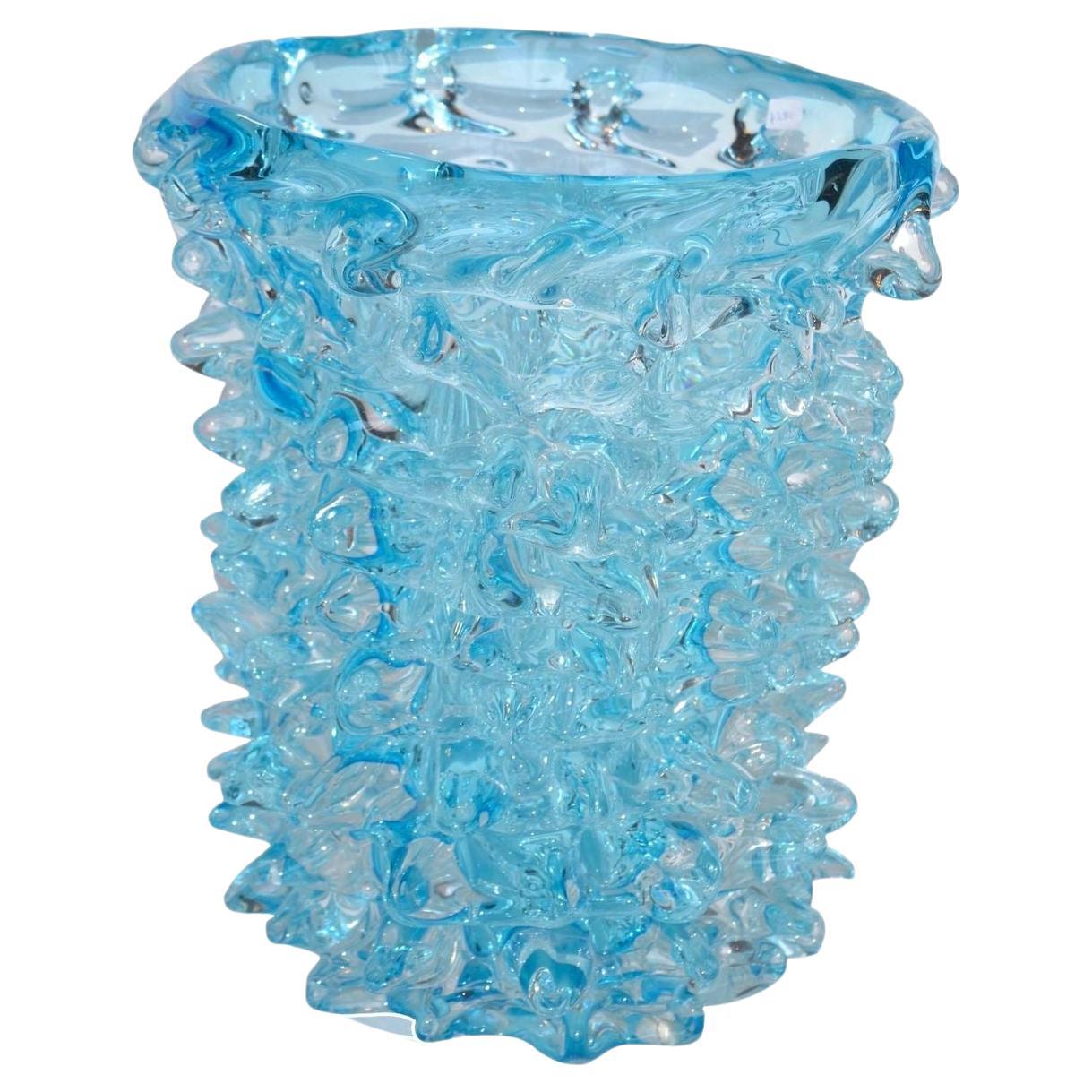 Aquamarine Vase by Maestro Camozzo For Sale