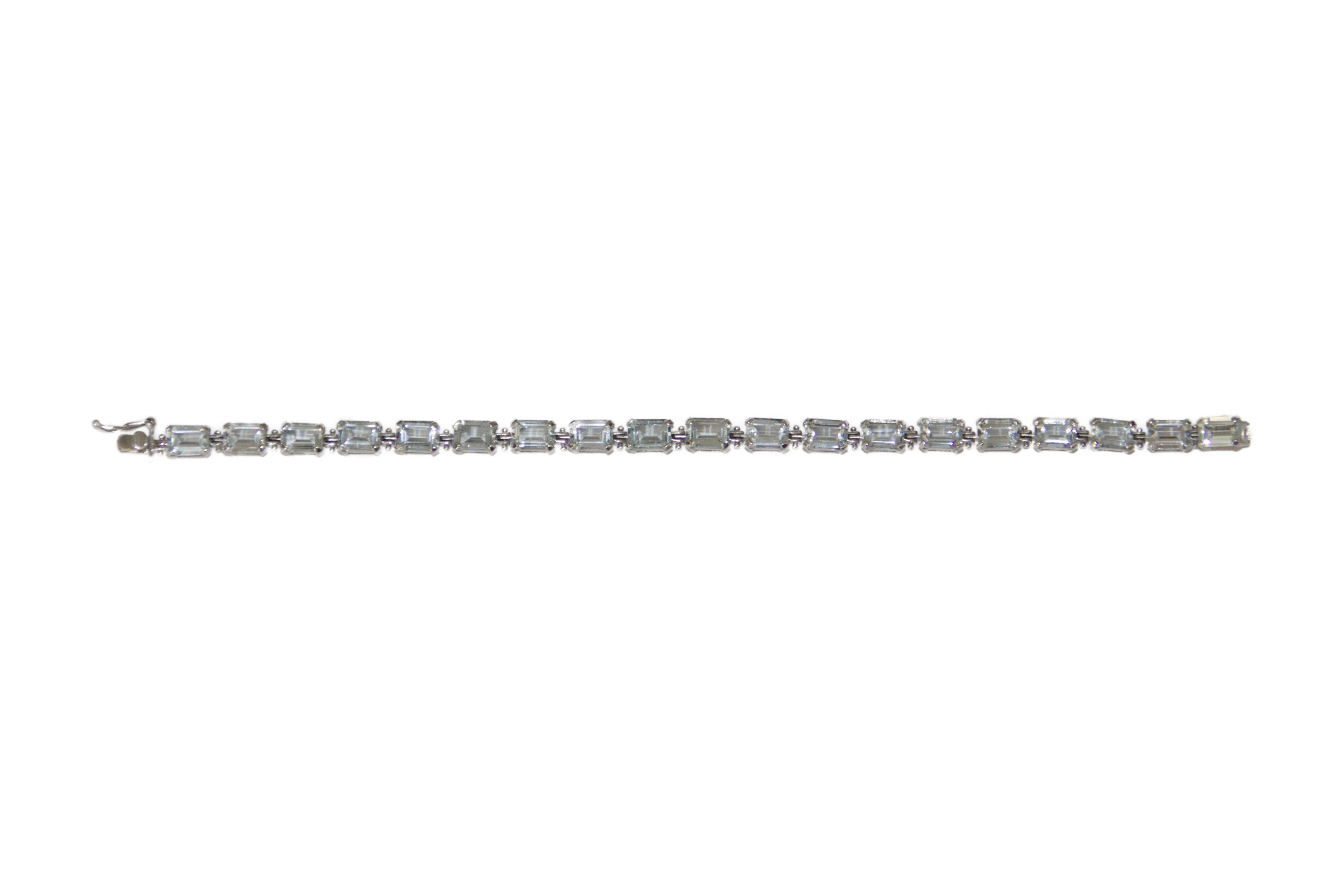 Bracciale tennis in oro bianco 18 carati con acquamarina In condizioni ottime in vendita a Marcianise, IT