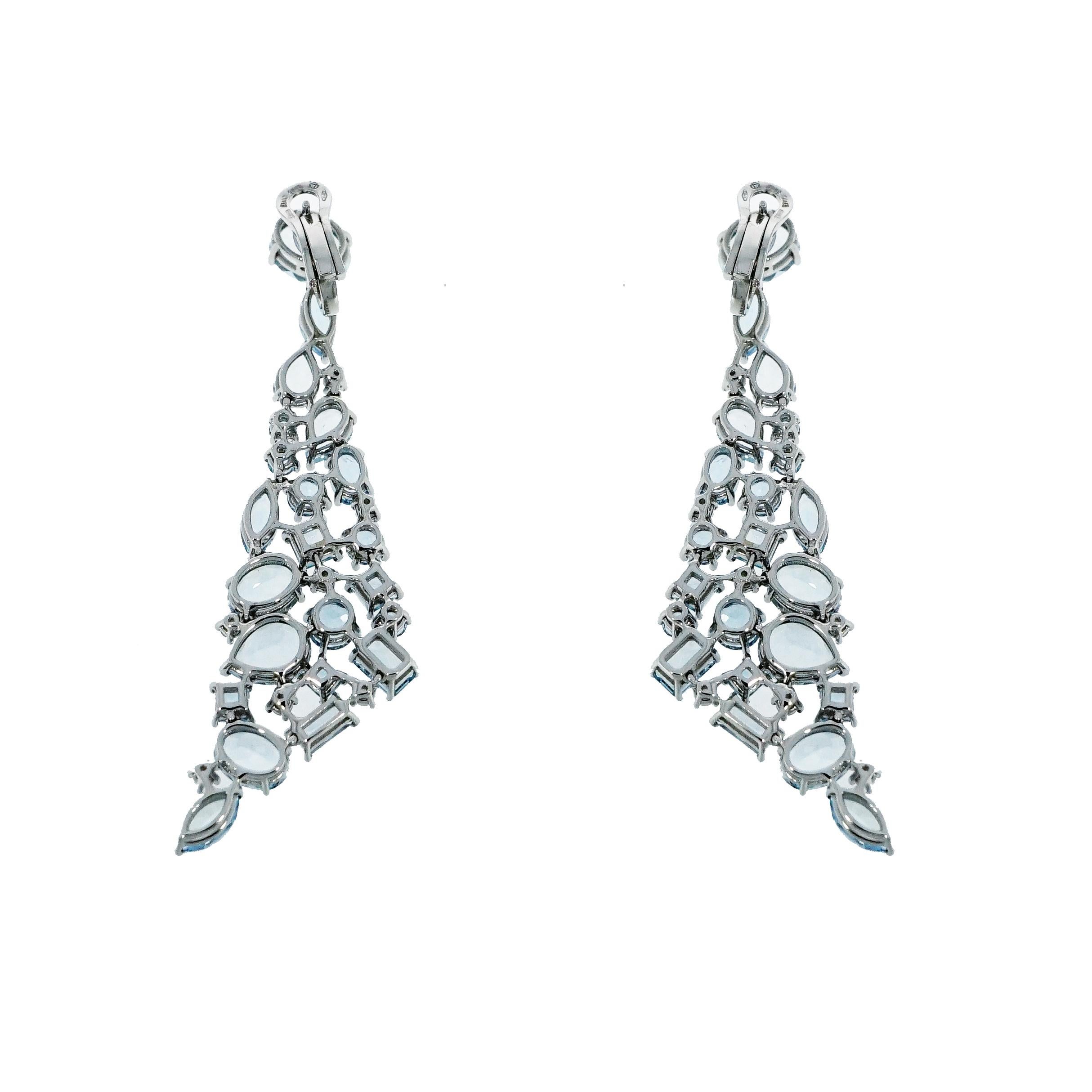 aquamarine chandelier earrings