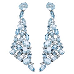 Aquamarine White Gold Chandelier Earrings by Etho Maria