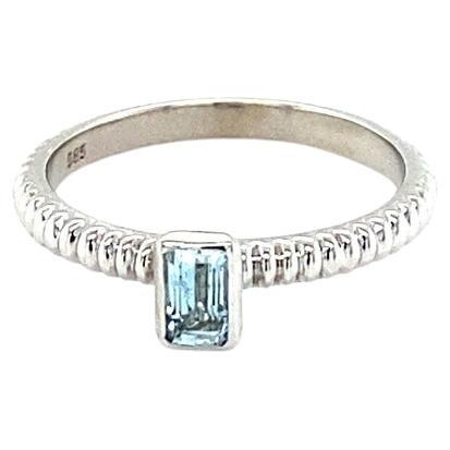 Aquamarine White Gold Ring For Sale