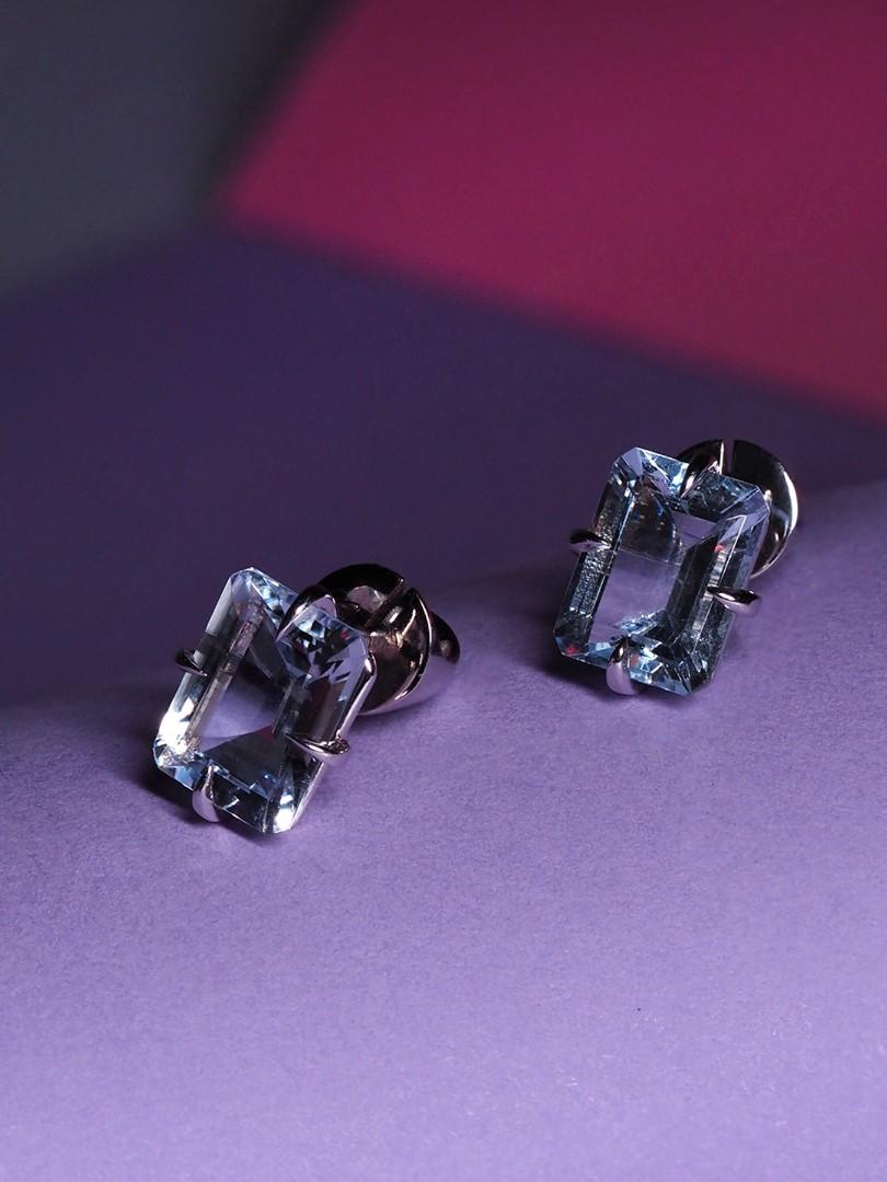 light blue stud earrings