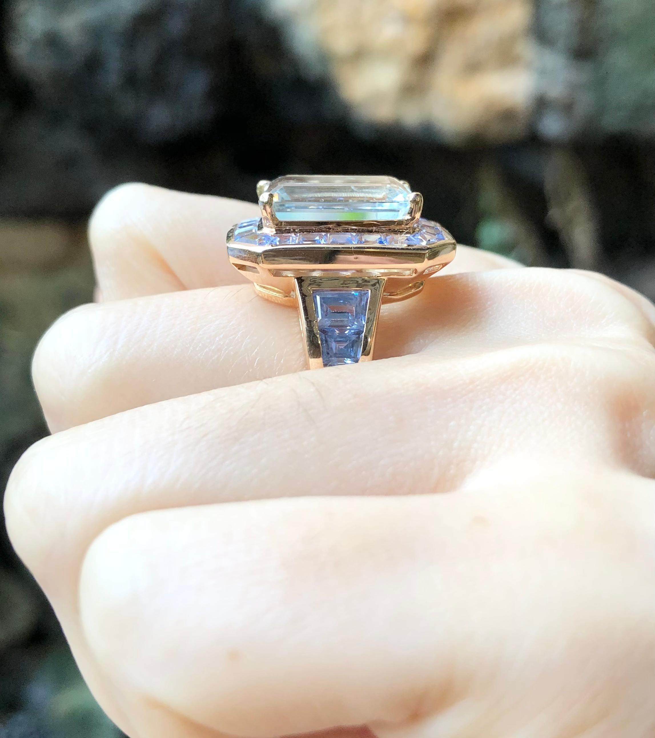 aquamarine and sapphire ring