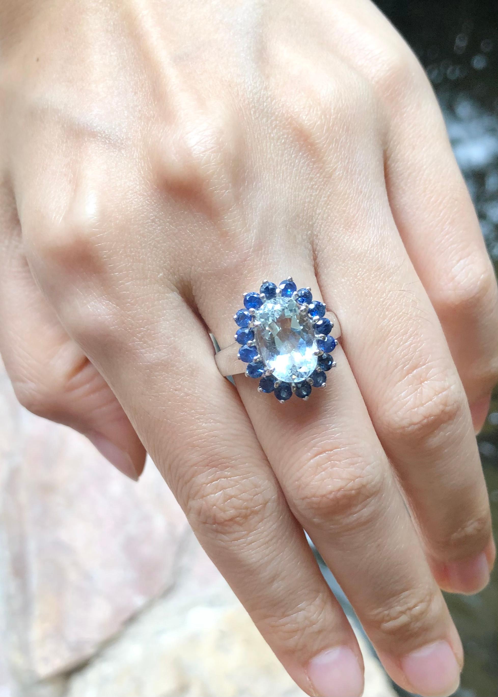 sapphire and aquamarine ring