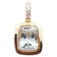 Aquamarin mit Diamant-Anhänger in 18 Karat Roségold-Fassung